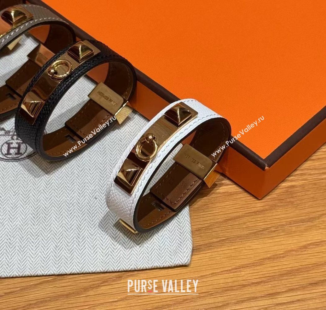 Hermes Collier de Chien bracelet in Four Medor Studs and Leather 2026 HS26010404 (99-260104131)