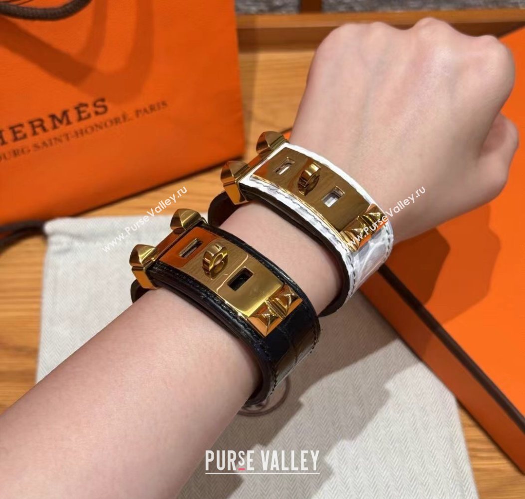Hermes Collier de Chien bracelet in Four Medor Studs and Embossed Leather 2026 HS26010405 (99-260104132)