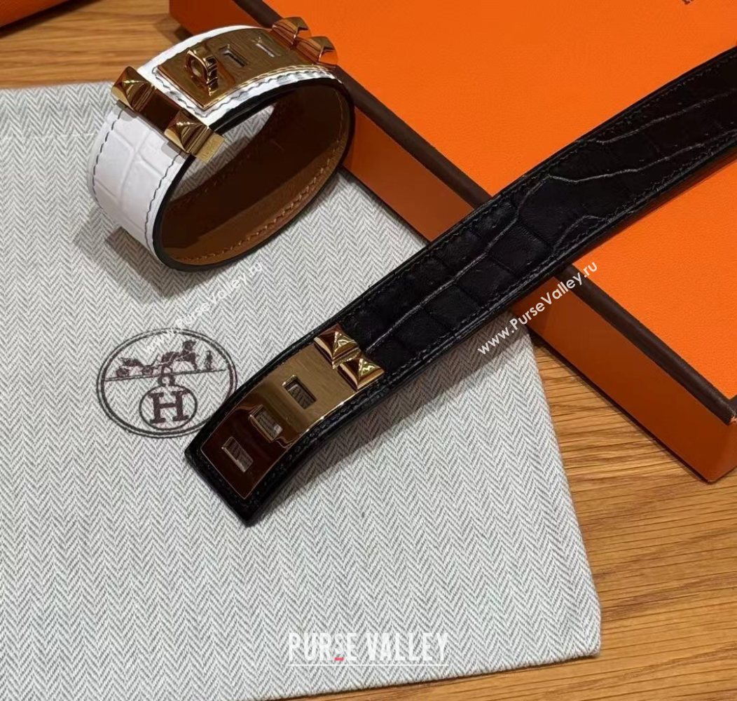 Hermes Collier de Chien bracelet in Four Medor Studs and Embossed Leather 2026 HS26010405 (99-260104132)