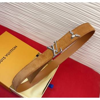 Louis Vuitton Pretty LV Belt 3cm in Suede and Leather Beige/Silver 2026 M8232 (99-260104017)