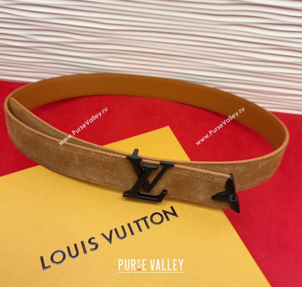 Louis Vuitton Pretty LV Belt 3cm in Suede and Leather Beige/Black 2026 M8232 (99-260104019)