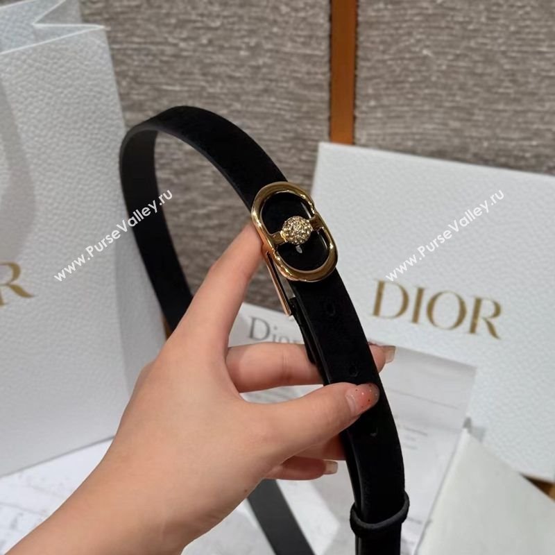 Dior Suede and Leather Belt 2cm with Strass CD Buckle Black/Gold 2025 1231 (99-251231143)