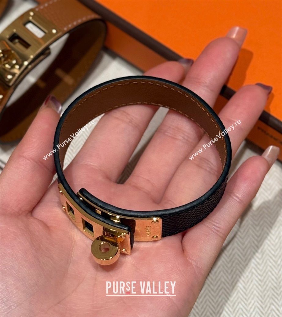 Hermes Kelly bracelet in Grained Leather Black 2025 HS010406 (99-260104133)