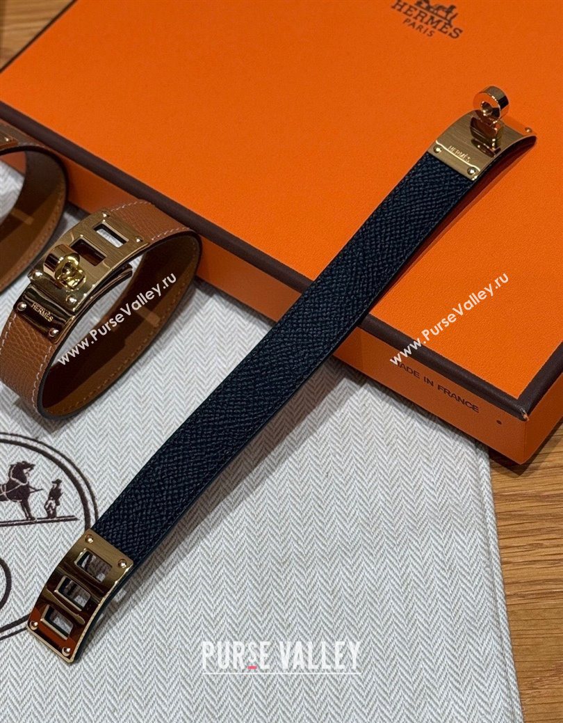 Hermes Kelly bracelet in Grained Leather Black 2025 HS010406 (99-260104133)