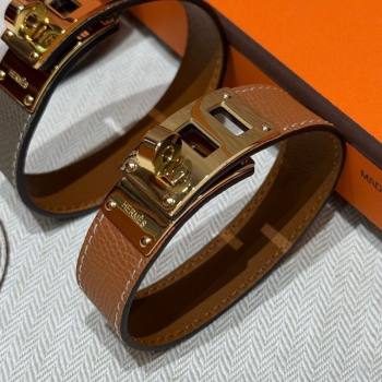 Hermes Kelly bracelet in Grained Leather Brown 2025 HS010406 (99-260104134)