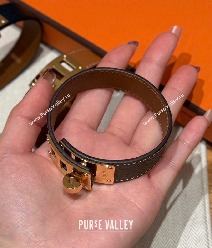 Hermes Kelly bracelet in Grained Leather Grey 2025 HS010406 (99-260104135)
