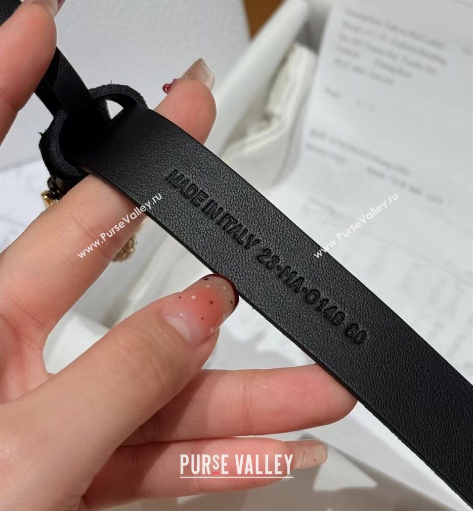 Dior Suede and Leather Belt 2cm with Strass CD Buckle Black/Gold 2025 1231 (99-251231143)