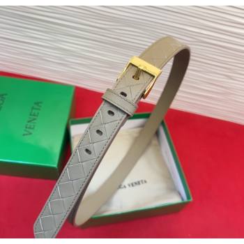 Bottega Veneta Intrecciato Leather Belt 2cm with Pin Buckle Travetine/Gold 2025 BV26010404 (99-260104074)