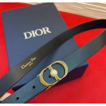 Dior Calfskin Leather Belt 2cm with Strass CD Buckle Black/Gold 2025 1231 (99-251231144)