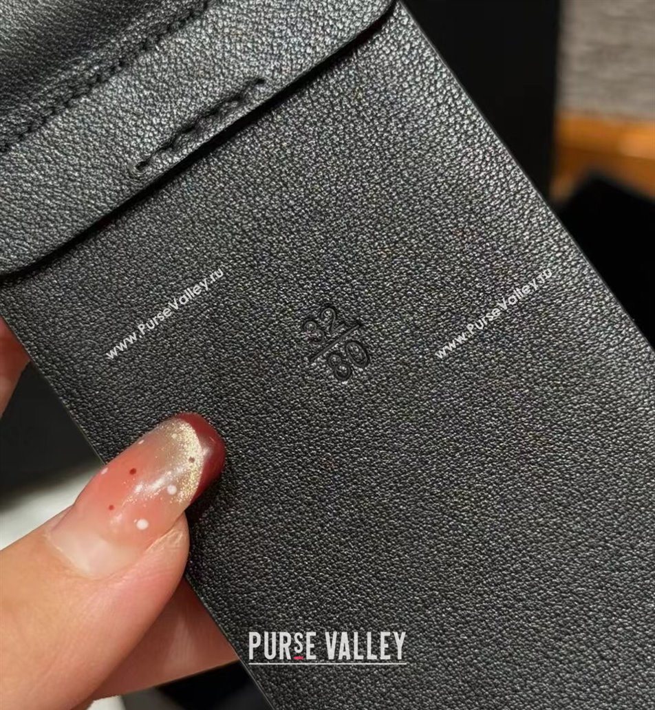 Chanel Calfskin Leather Wide Belt 5.5cm with Chain Pin Buckle Black/Gold 2025 1231 (99-251231130)