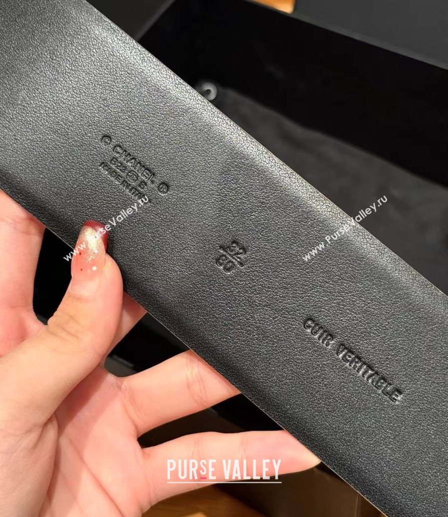 Chanel Calfskin Leather Wide Belt 5.5cm with Chain Pin Buckle Beige/Gold 2025 1231 (99-251231136)