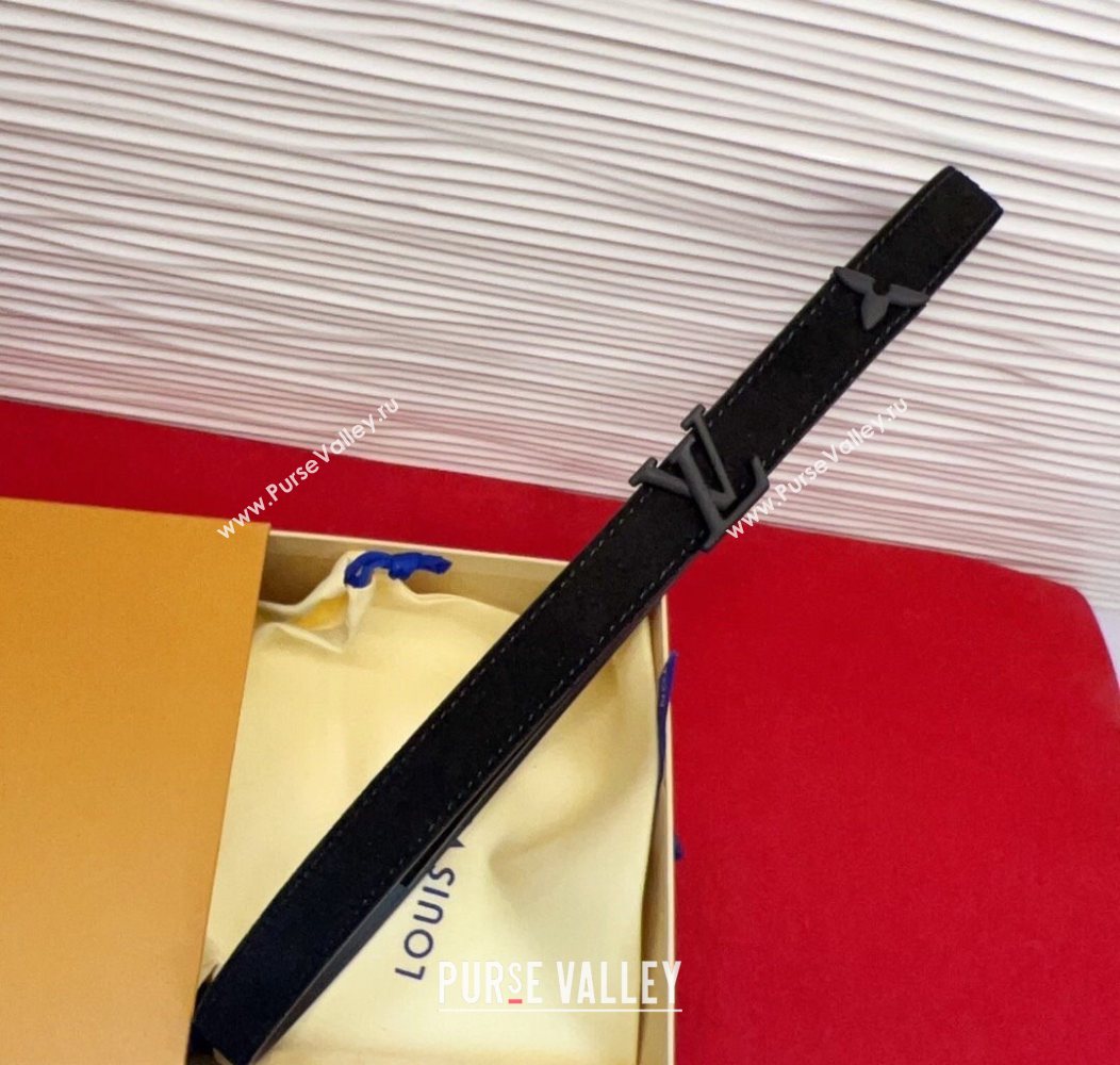 Louis Vuitton Pretty LV Belt 2cm in Suede and Leather All Black 2026 M8232 (99-260104008)