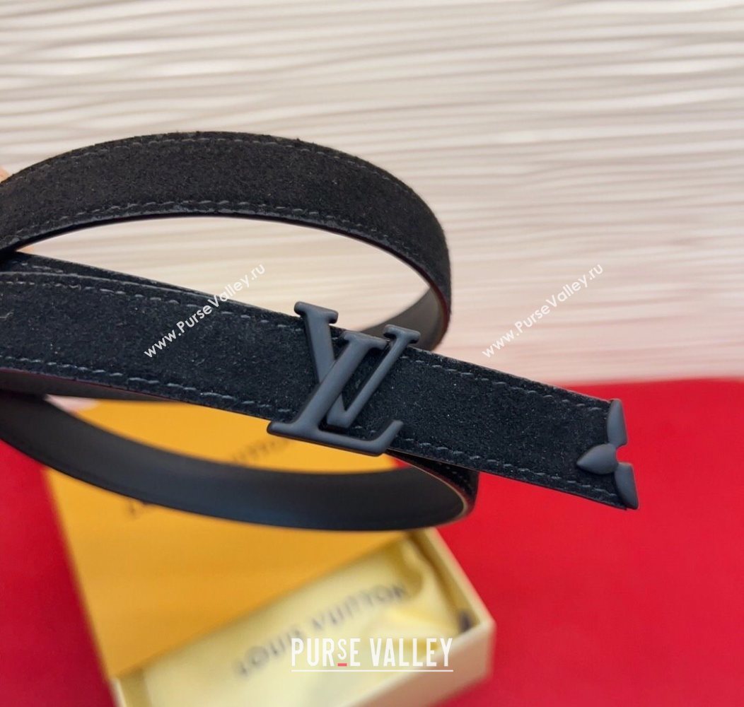 Louis Vuitton Pretty LV Belt 2cm in Suede and Leather All Black 2026 M8232 (99-260104008)
