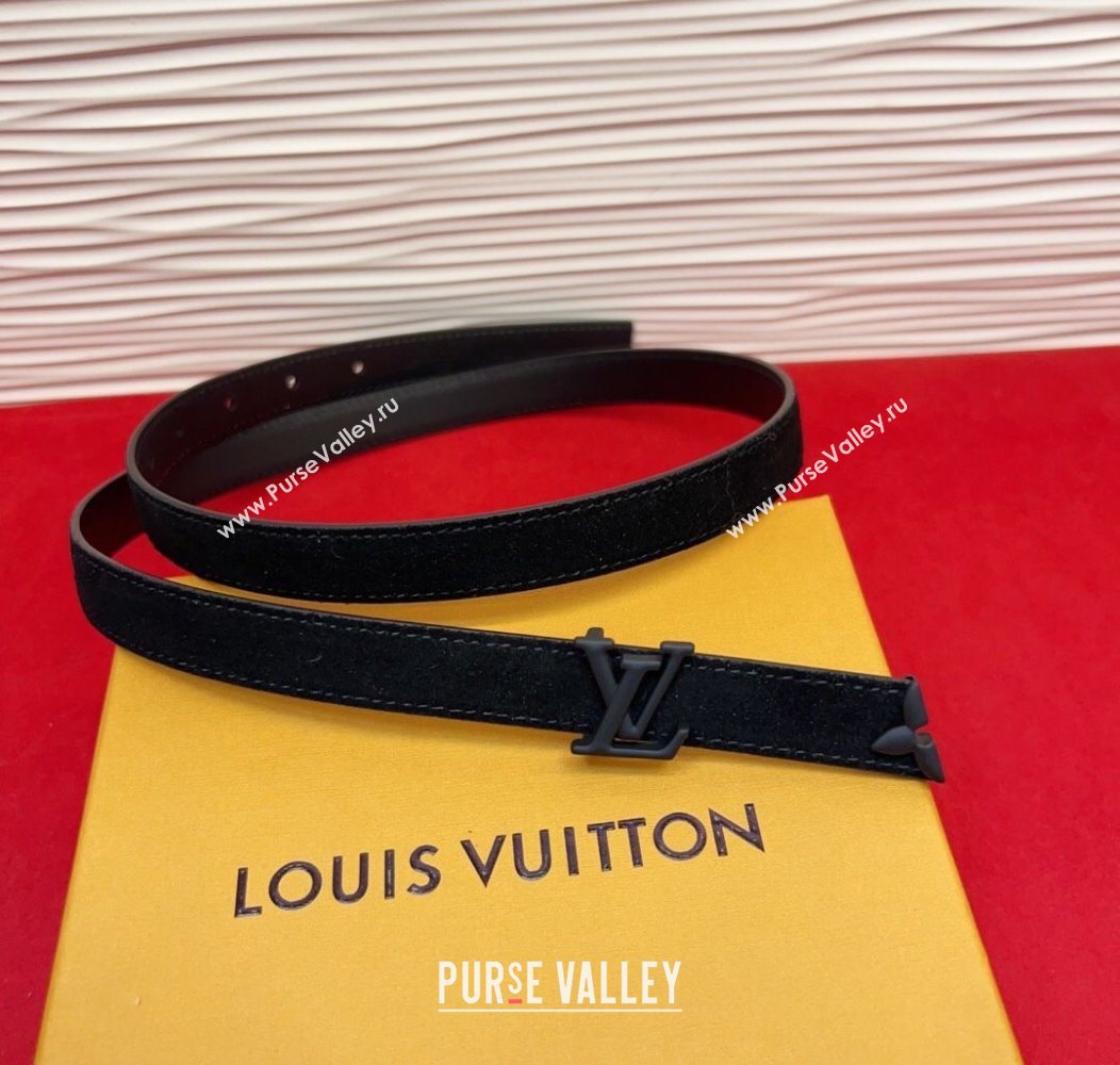 Louis Vuitton Pretty LV Belt 2cm in Suede and Leather All Black 2026 M8232 (99-260104008)