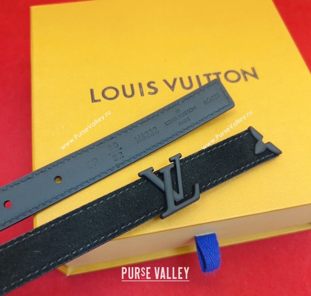 Louis Vuitton Pretty LV Belt 2cm in Suede and Leather All Black 2026 M8232 (99-260104008)