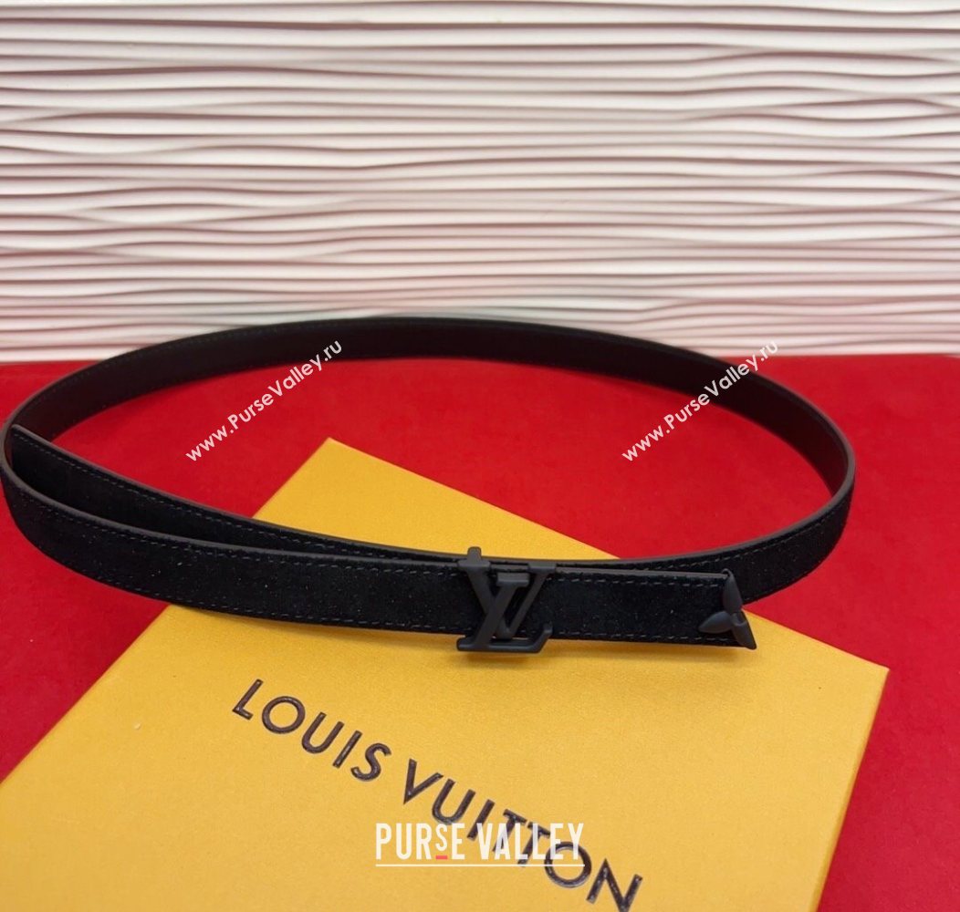 Louis Vuitton Pretty LV Belt 2cm in Suede and Leather All Black 2026 M8232 (99-260104008)
