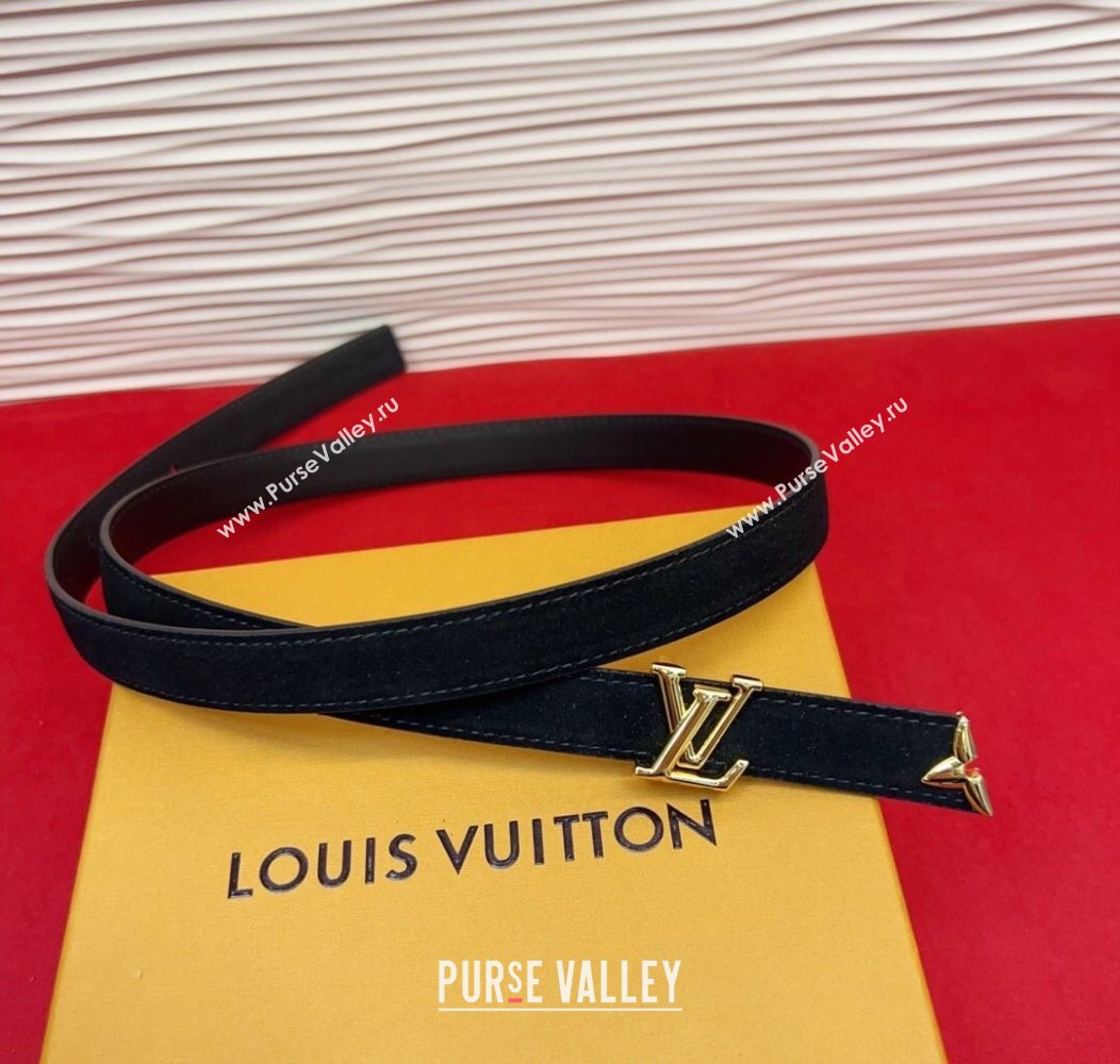 Louis Vuitton Pretty LV Belt 2cm in Suede and Leather Black/Gold 2026 M8232 (99-260104009)