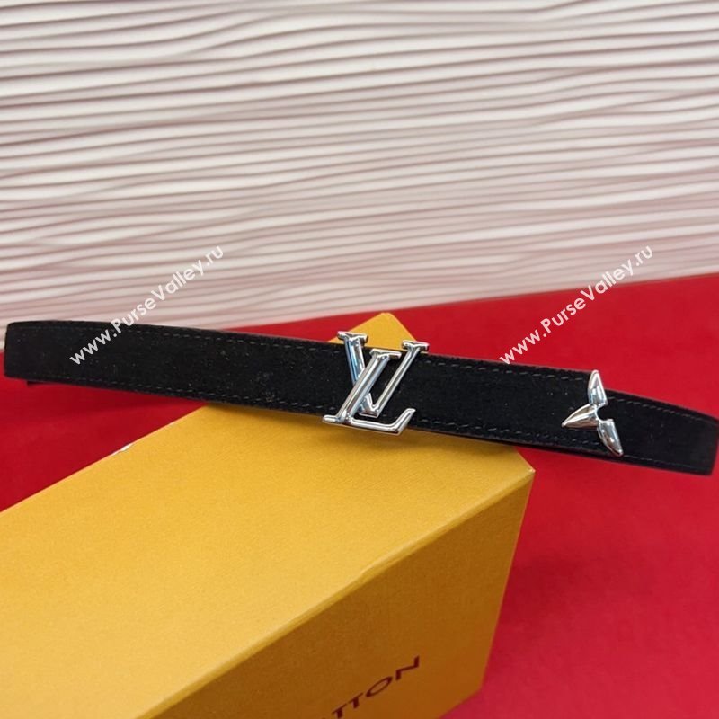 Louis Vuitton Pretty LV Belt 2cm in Suede and Leather Black/Silver 2026 M8232 (99-260104010)