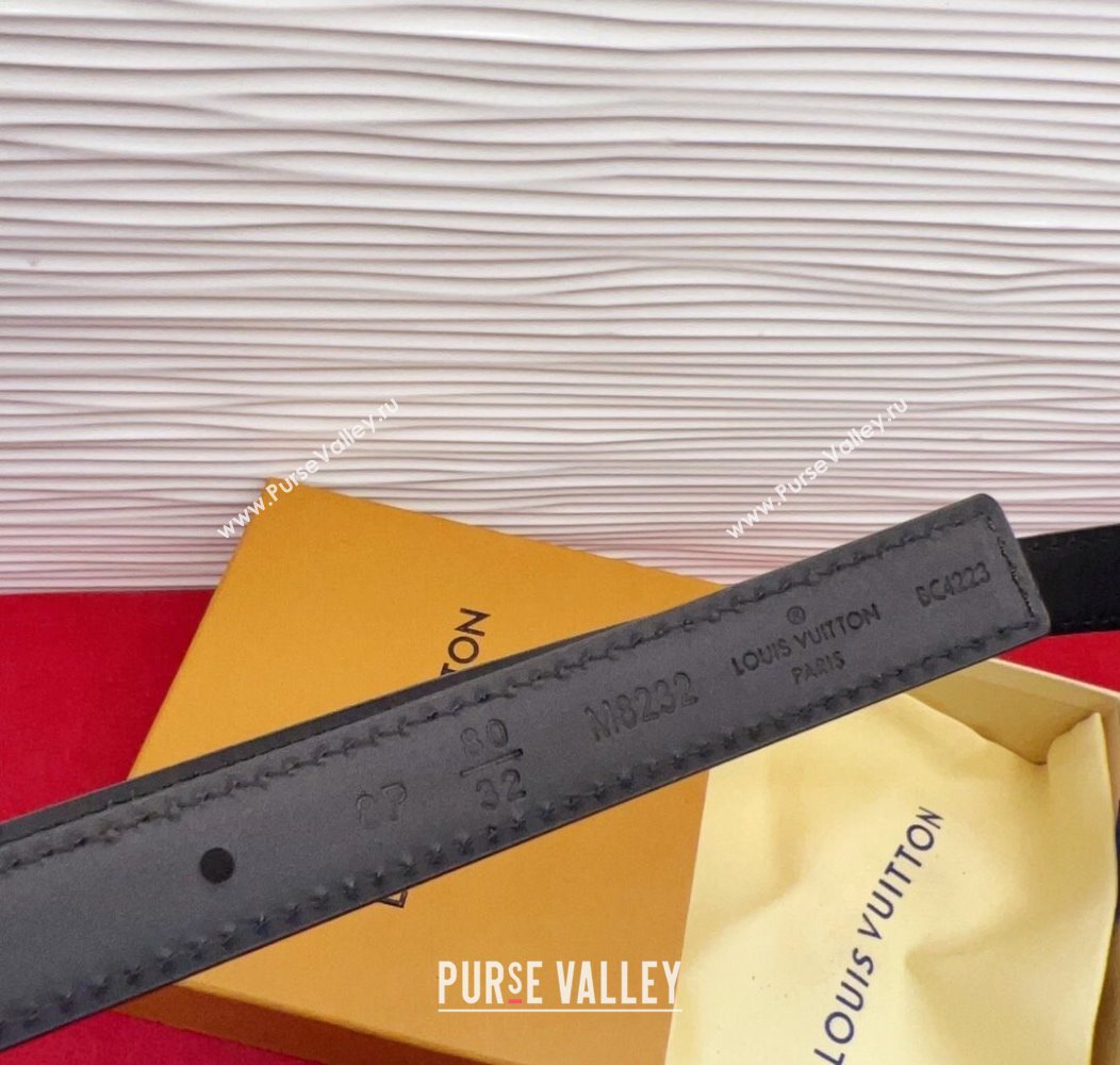 Louis Vuitton Pretty LV Belt 2cm in Suede and Leather Black/Silver 2026 M8232 (99-260104010)