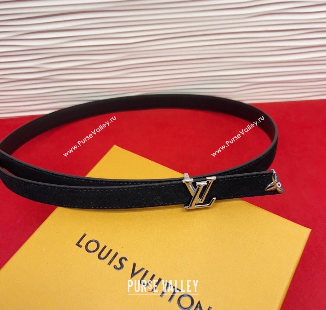 Louis Vuitton Pretty LV Belt 2cm in Suede and Leather Black/Silver 2026 M8232 (99-260104010)