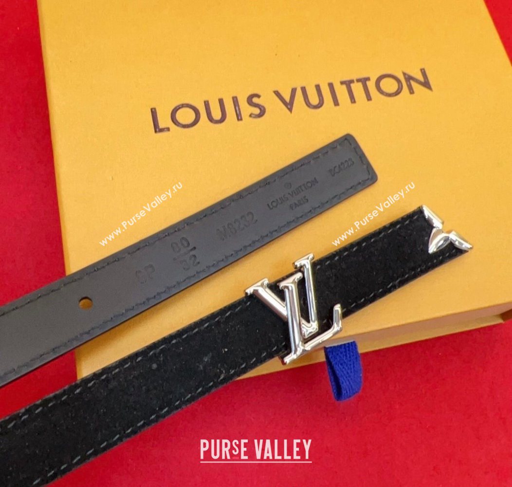 Louis Vuitton Pretty LV Belt 2cm in Suede and Leather Black/Silver 2026 M8232 (99-260104010)