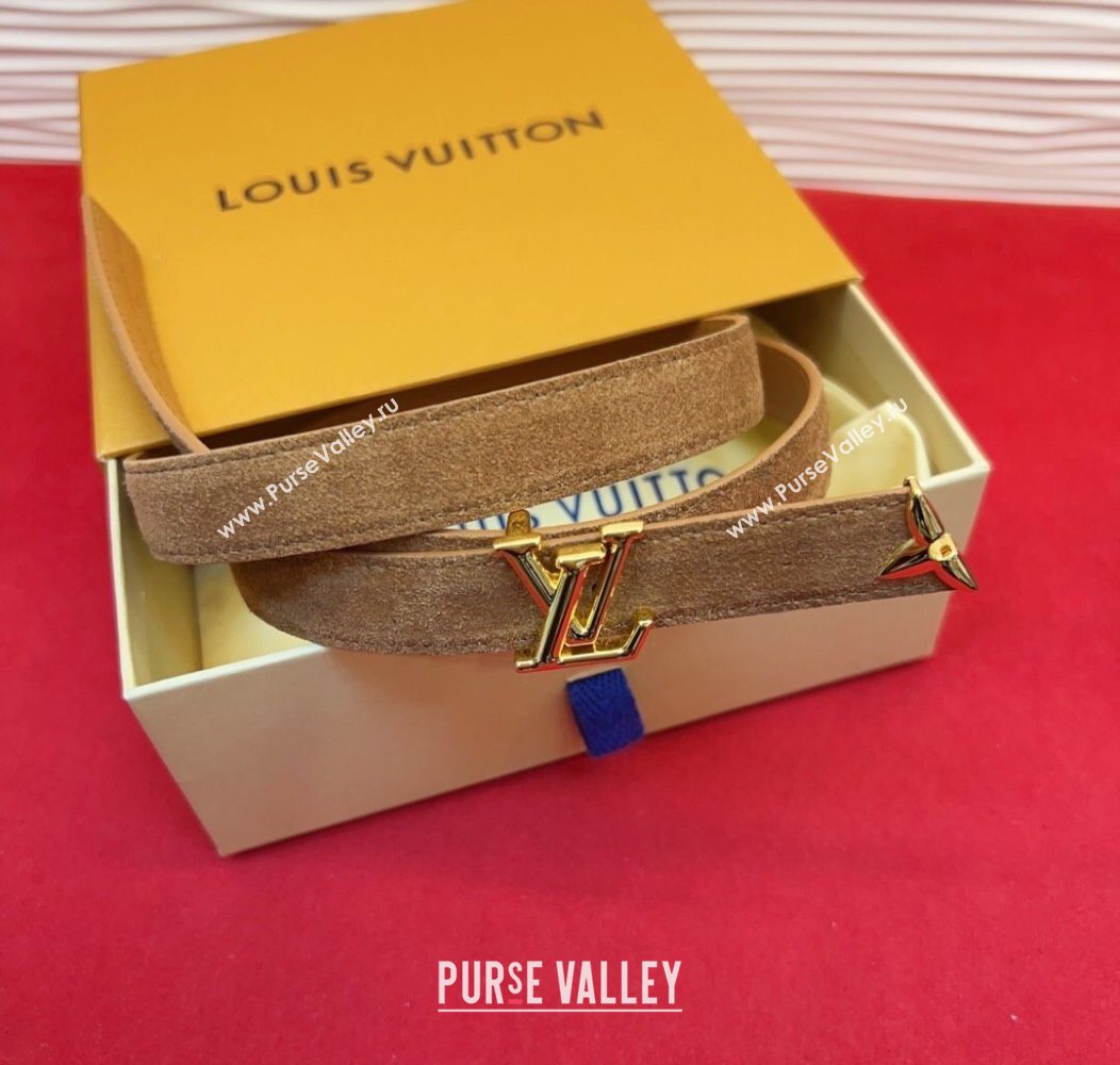 Louis Vuitton Pretty LV Belt 2cm in Suede and Leather Beige/Gold 2026 M8232 (99-260104011)
