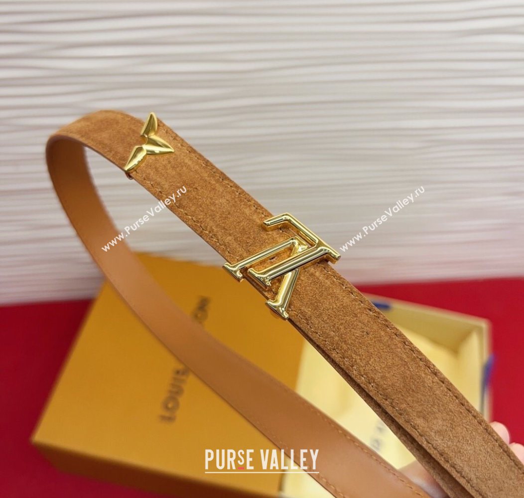 Louis Vuitton Pretty LV Belt 2cm in Suede and Leather Beige/Gold 2026 M8232 (99-260104011)