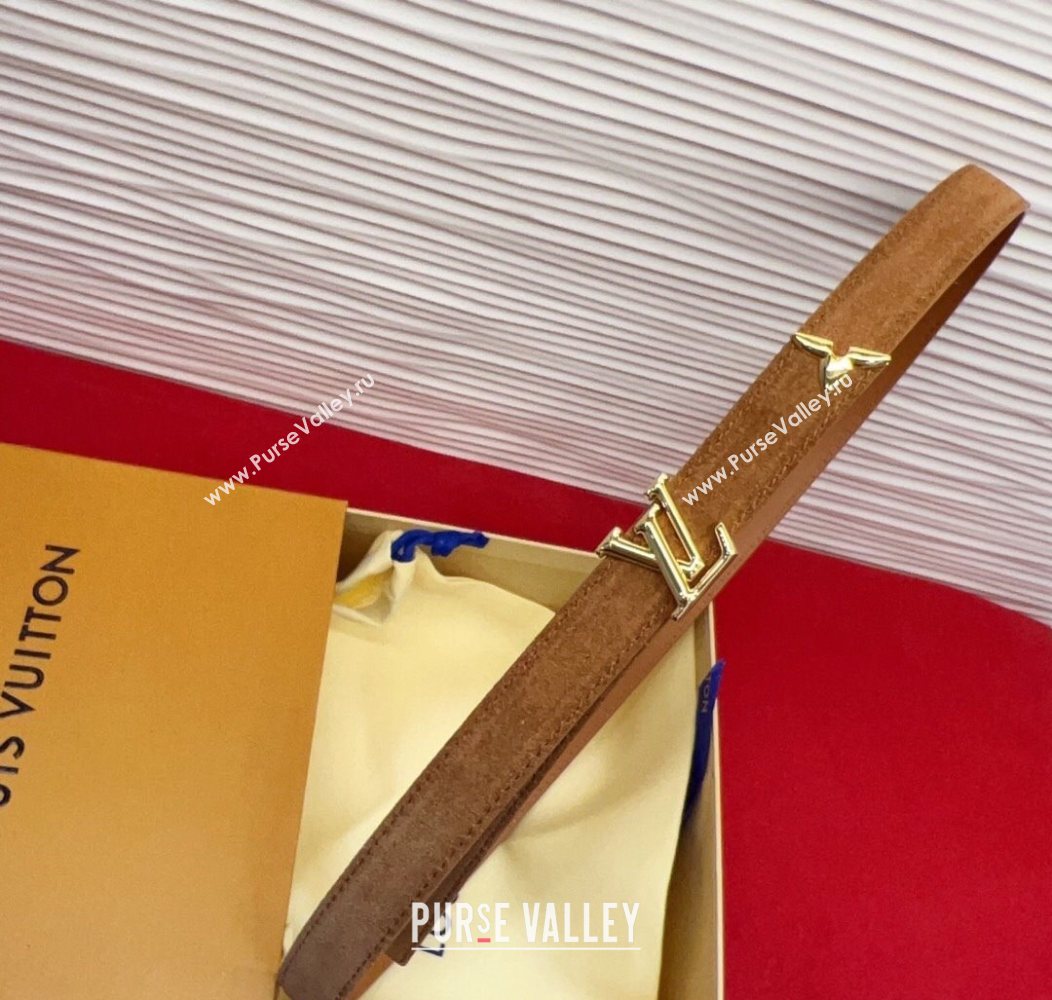 Louis Vuitton Pretty LV Belt 2cm in Suede and Leather Beige/Gold 2026 M8232 (99-260104011)
