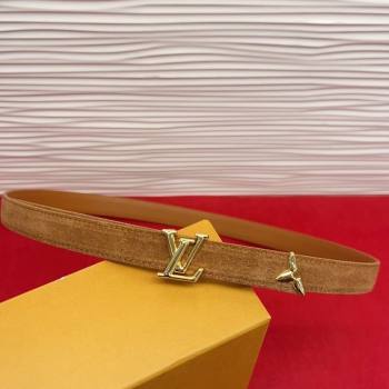 Louis Vuitton Pretty LV Belt 2cm in Suede and Leather Beige/Gold 2026 M8232 (99-260104011)