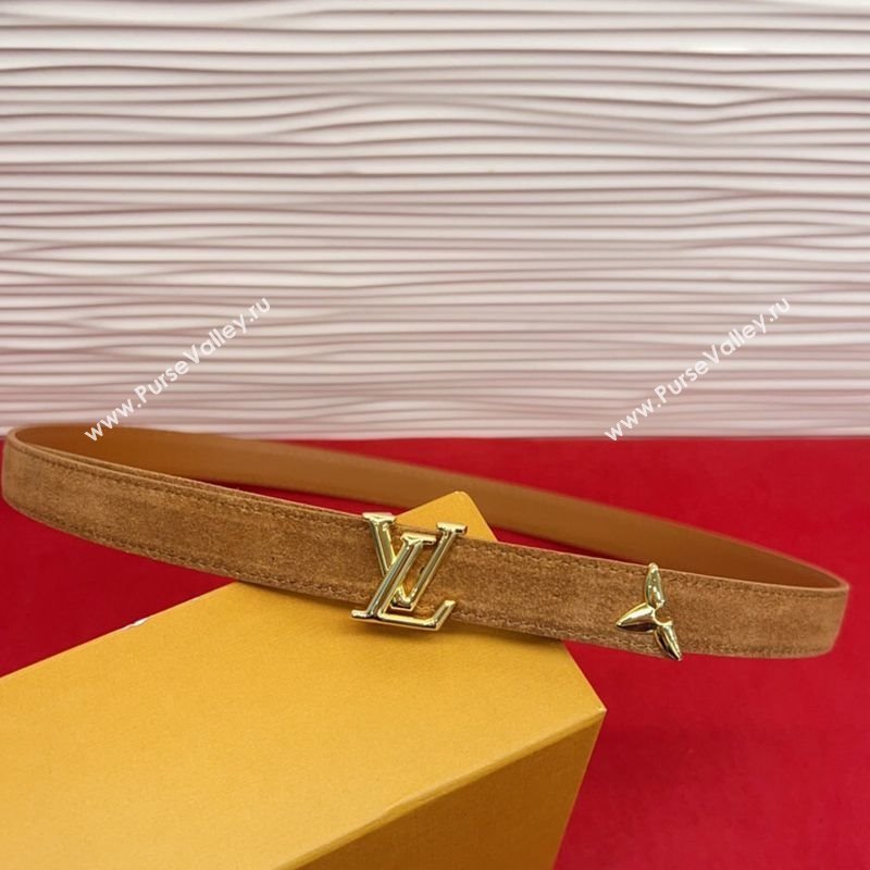 Louis Vuitton Pretty LV Belt 2cm in Suede and Leather Beige/Gold 2026 M8232 (99-260104011)