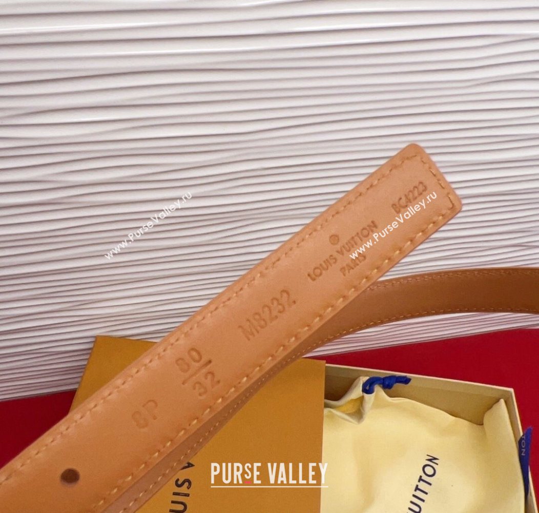 Louis Vuitton Pretty LV Belt 2cm in Suede and Leather Beige/Gold 2026 M8232 (99-260104011)