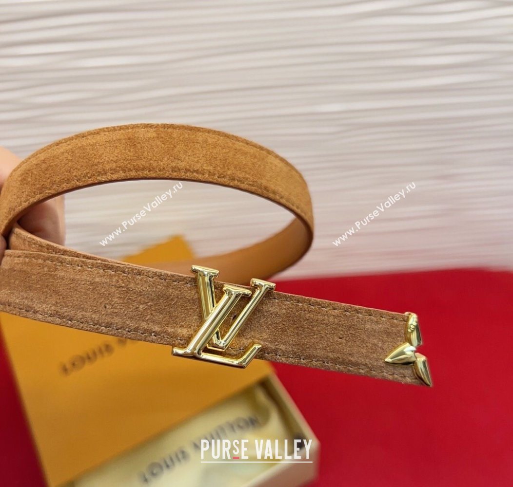 Louis Vuitton Pretty LV Belt 2cm in Suede and Leather Beige/Gold 2026 M8232 (99-260104011)