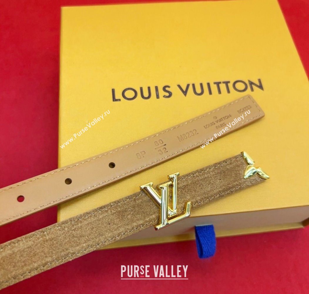 Louis Vuitton Pretty LV Belt 2cm in Suede and Leather Beige/Gold 2026 M8232 (99-260104011)
