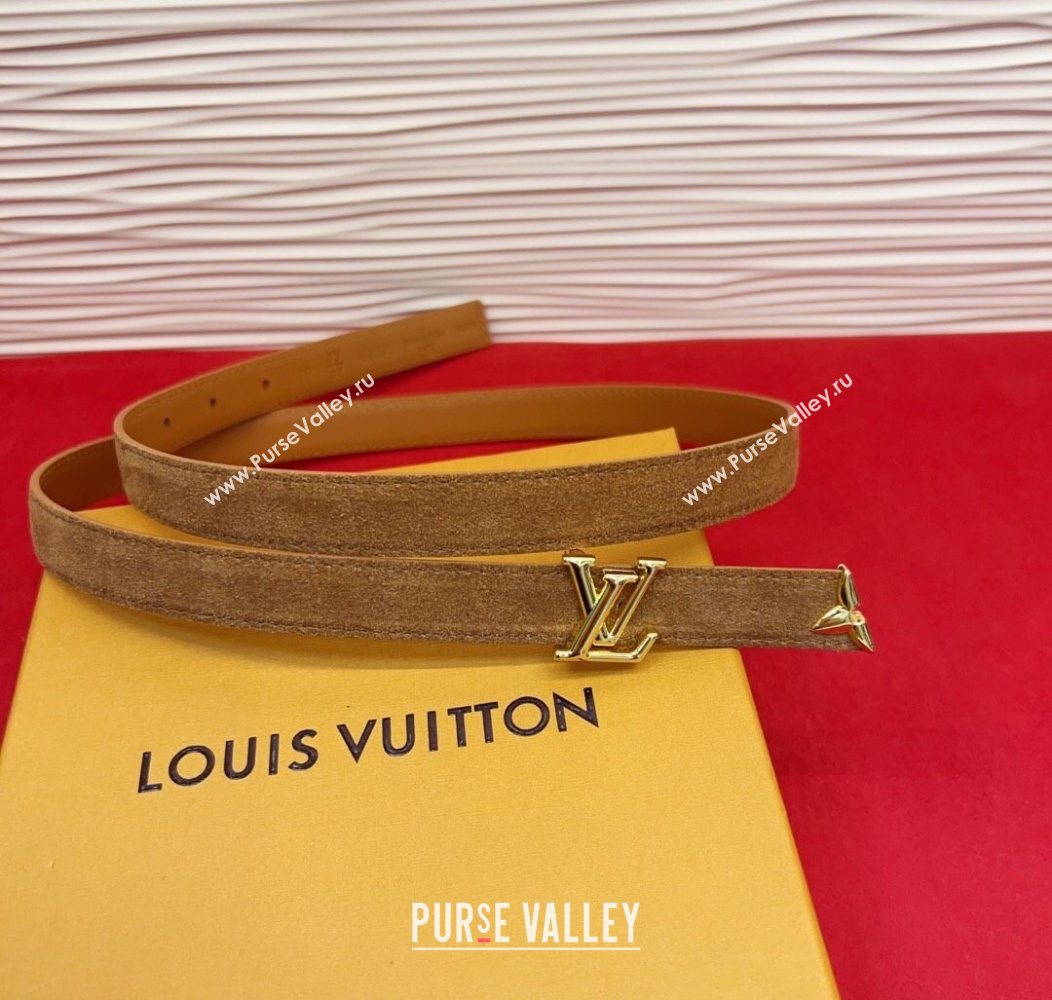 Louis Vuitton Pretty LV Belt 2cm in Suede and Leather Beige/Gold 2026 M8232 (99-260104011)