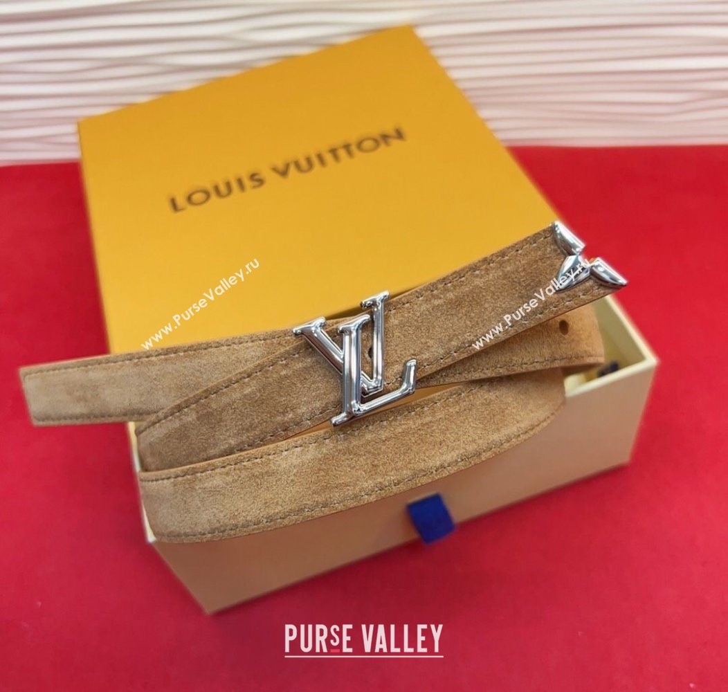 Louis Vuitton Pretty LV Belt 2cm in Suede and Leather Beige/Silver 2026 M8232 (99-260104012)