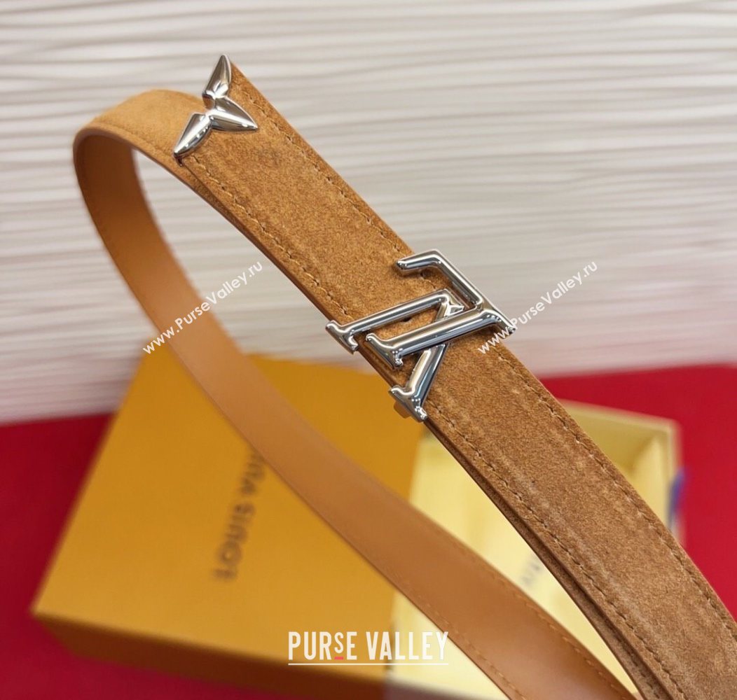 Louis Vuitton Pretty LV Belt 2cm in Suede and Leather Beige/Silver 2026 M8232 (99-260104012)