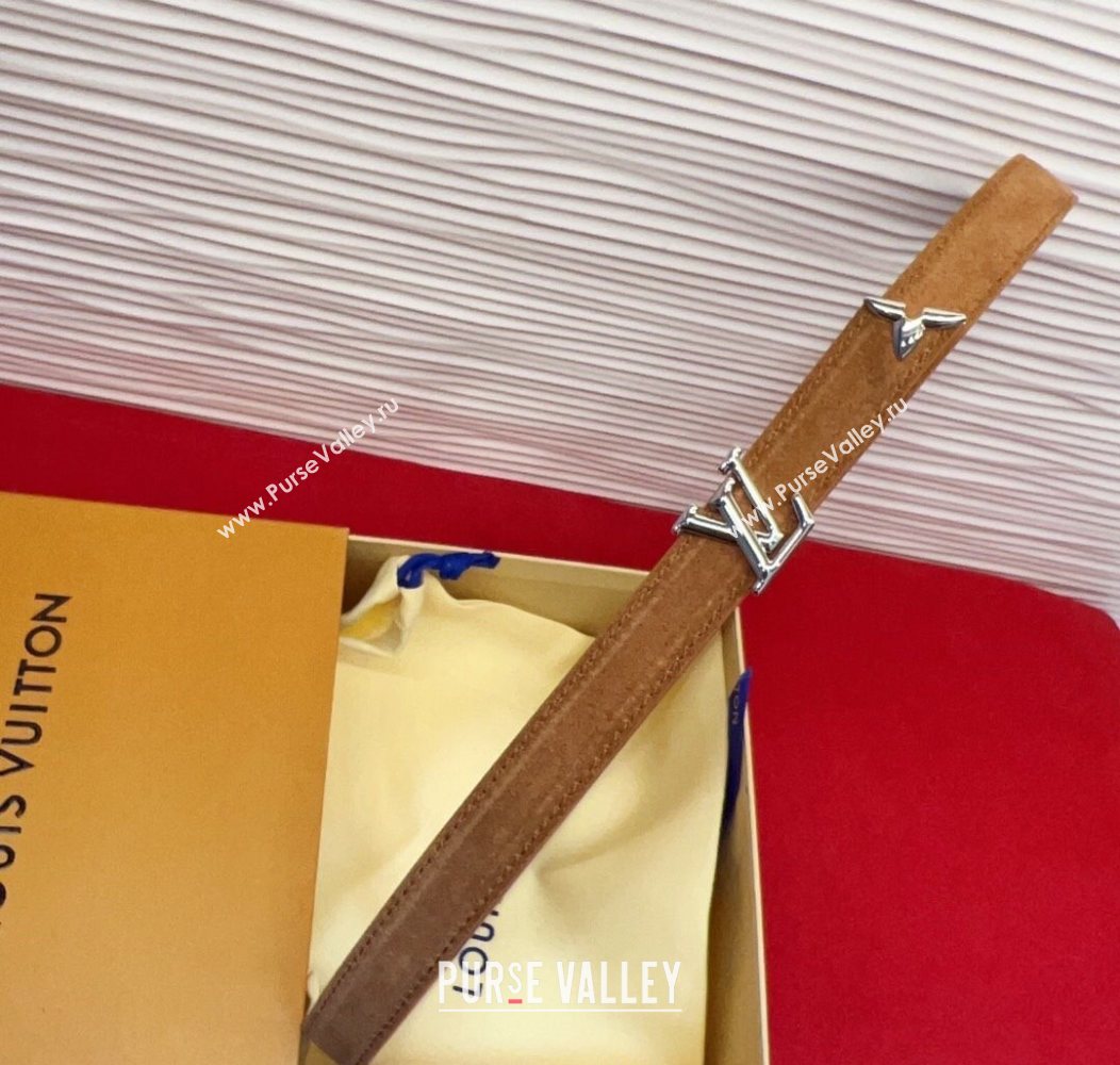 Louis Vuitton Pretty LV Belt 2cm in Suede and Leather Beige/Silver 2026 M8232 (99-260104012)