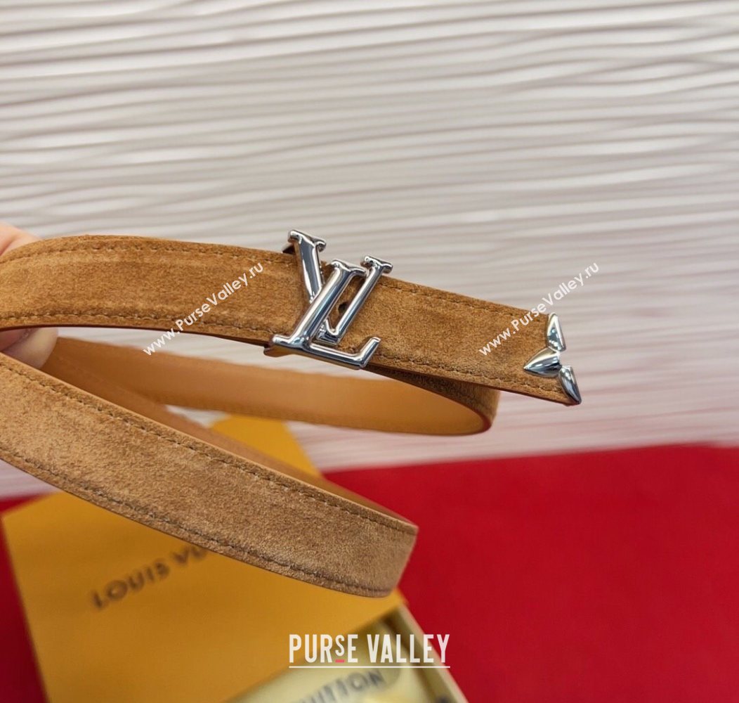 Louis Vuitton Pretty LV Belt 2cm in Suede and Leather Beige/Silver 2026 M8232 (99-260104012)