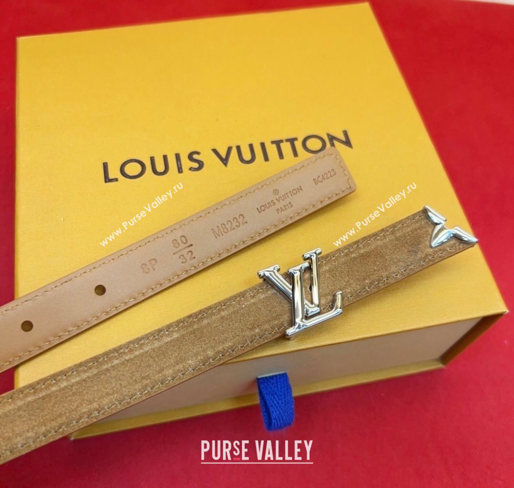 Louis Vuitton Pretty LV Belt 2cm in Suede and Leather Beige/Silver 2026 M8232 (99-260104012)