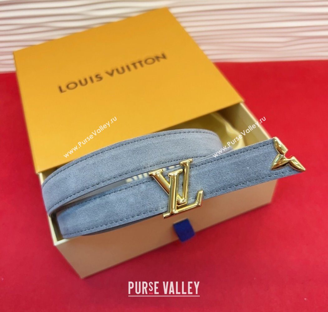 Louis Vuitton Pretty LV Belt 2cm in Suede and Leather Grey/Gold 2026 M8232 (99-260104013)