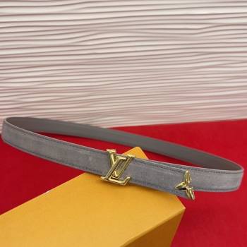Louis Vuitton Pretty LV Belt 2cm in Suede and Leather Grey/Gold 2026 M8232 (99-260104013)