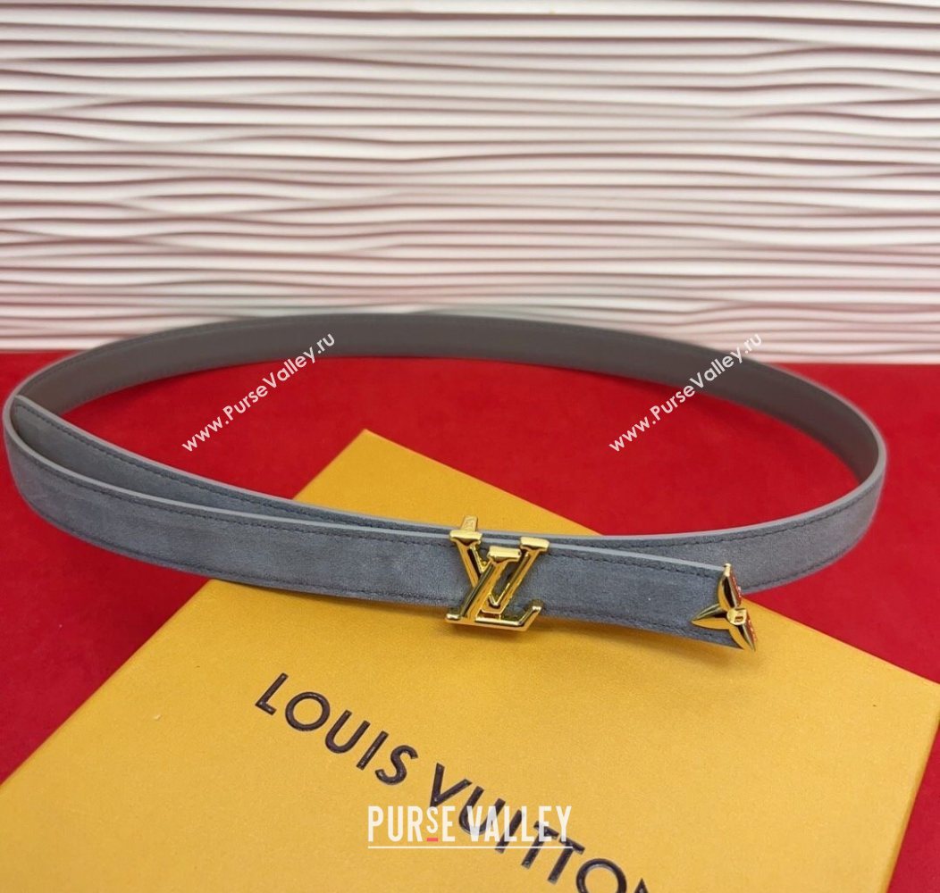 Louis Vuitton Pretty LV Belt 2cm in Suede and Leather Grey/Gold 2026 M8232 (99-260104013)