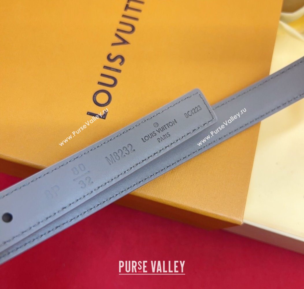 Louis Vuitton Pretty LV Belt 2cm in Suede and Leather Grey/Gold 2026 M8232 (99-260104013)