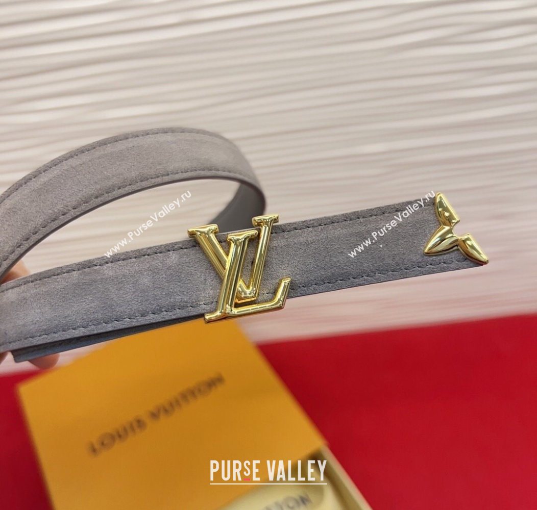 Louis Vuitton Pretty LV Belt 2cm in Suede and Leather Grey/Gold 2026 M8232 (99-260104013)