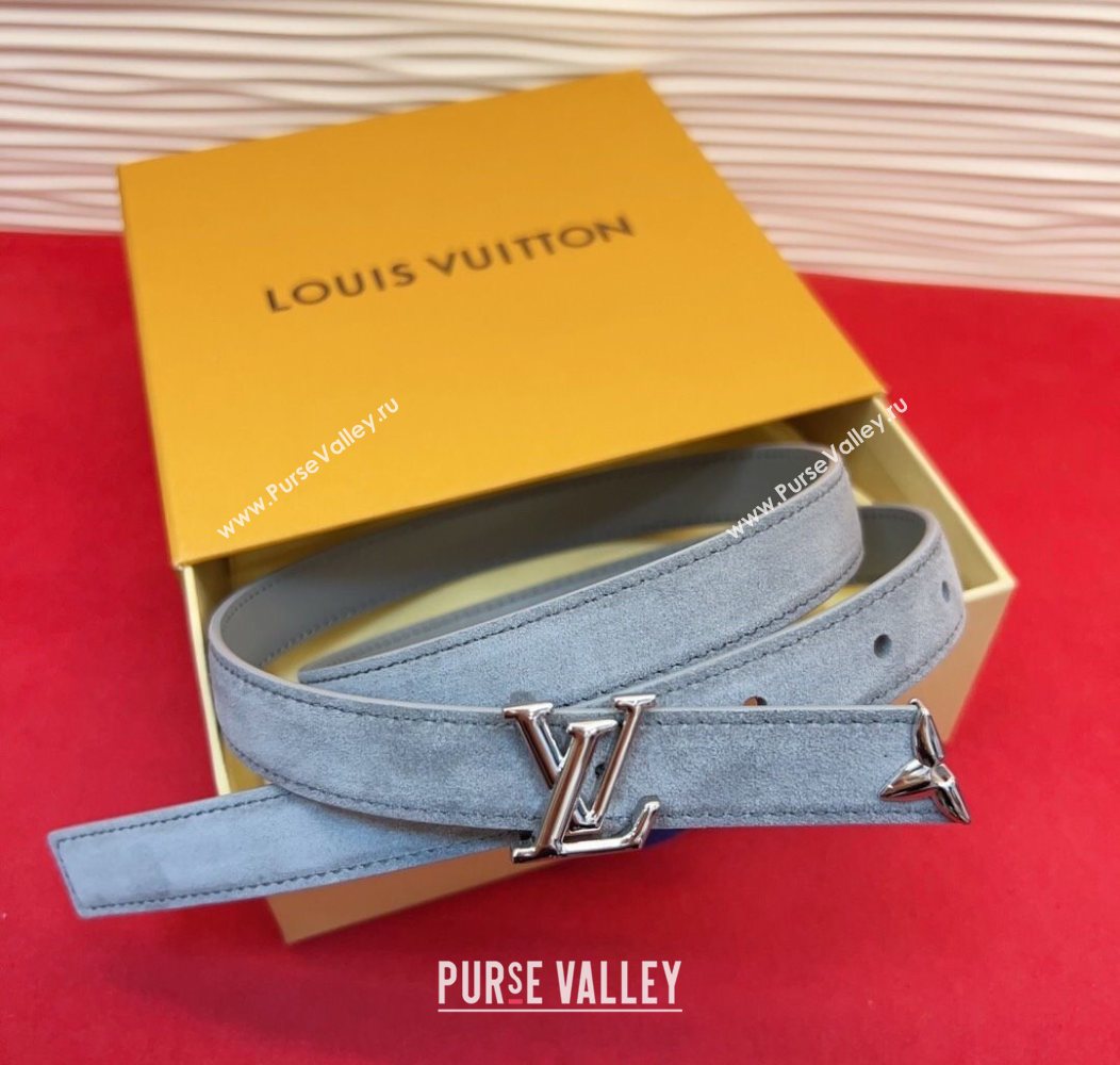 Louis Vuitton Pretty LV Belt 2cm in Suede and Leather Grey/Silver 2026 M8232 (99-260104014)