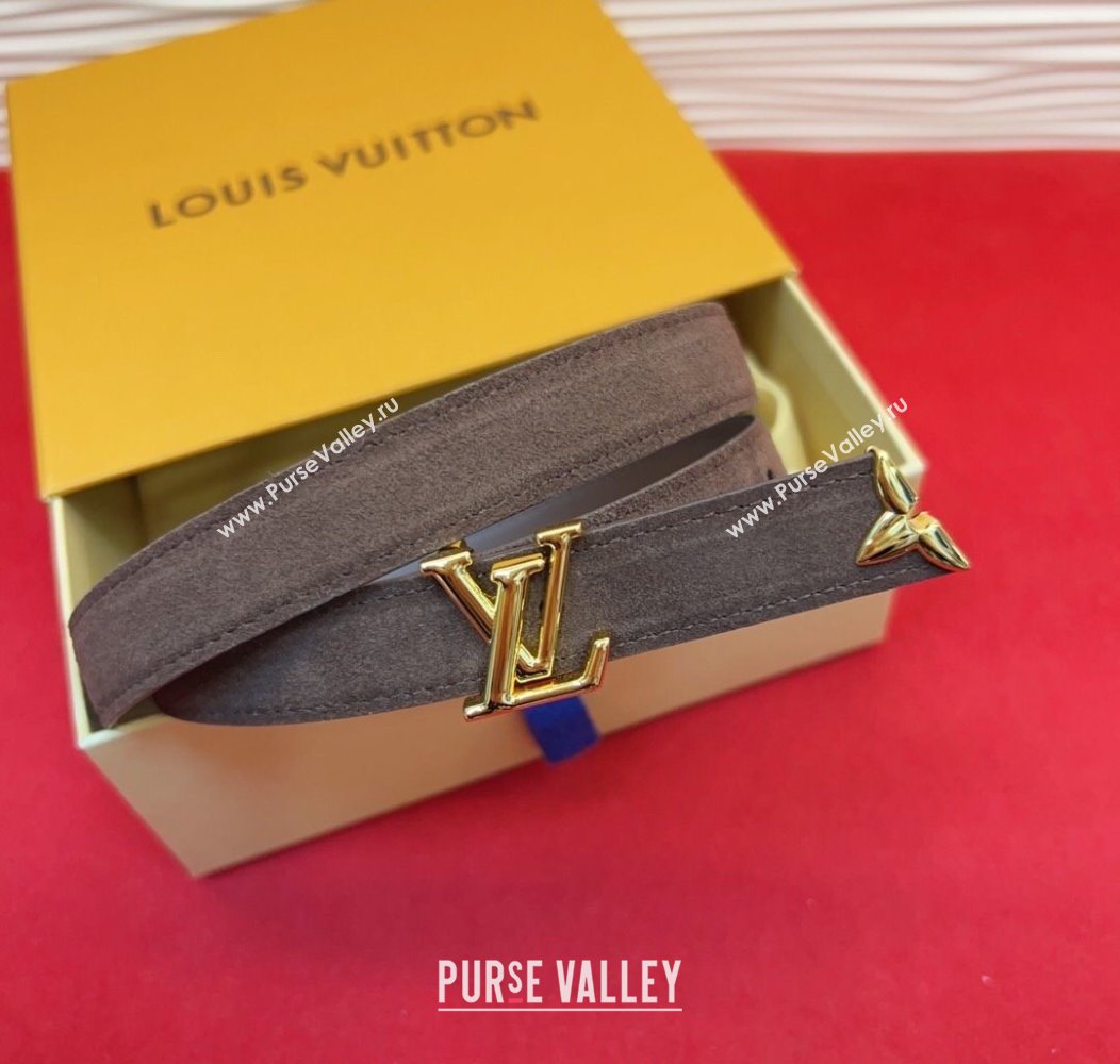 Louis Vuitton Pretty LV Belt 2cm in Suede and Leather Brown/Gold 2026 M8232 (99-260104015)