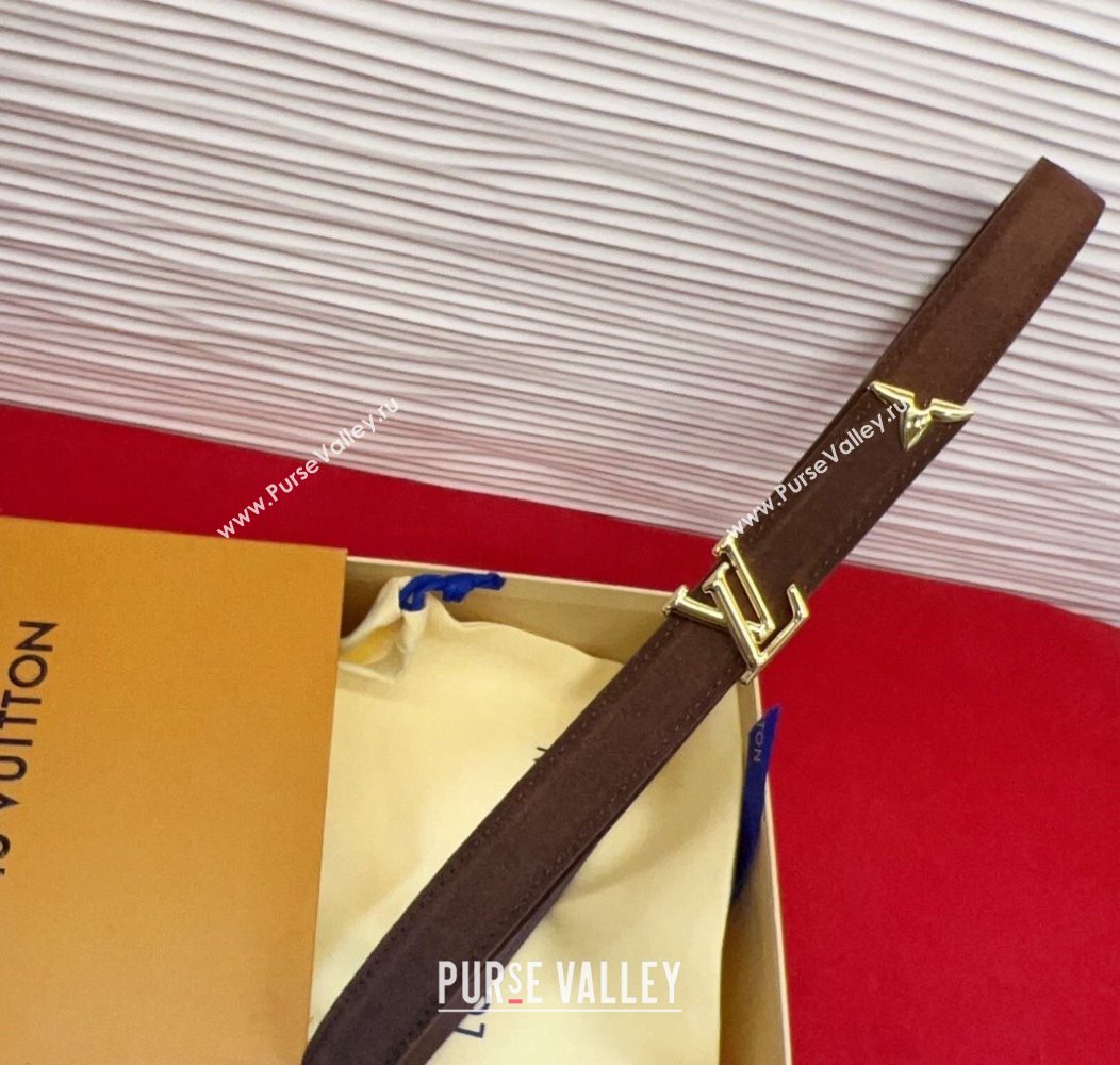 Louis Vuitton Pretty LV Belt 2cm in Suede and Leather Brown/Gold 2026 M8232 (99-260104015)