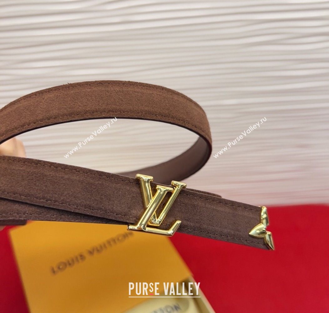 Louis Vuitton Pretty LV Belt 2cm in Suede and Leather Brown/Gold 2026 M8232 (99-260104015)