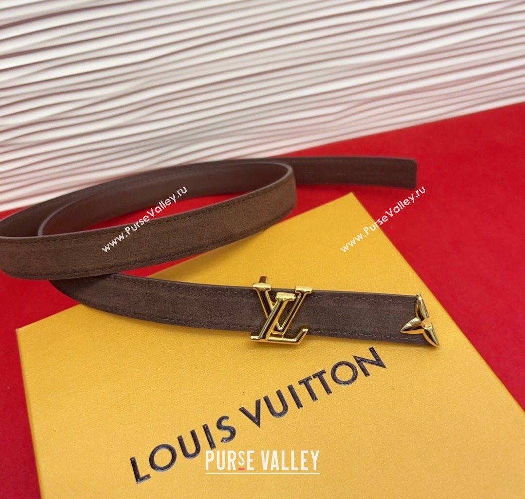 Louis Vuitton Pretty LV Belt 2cm in Suede and Leather Brown/Gold 2026 M8232 (99-260104015)