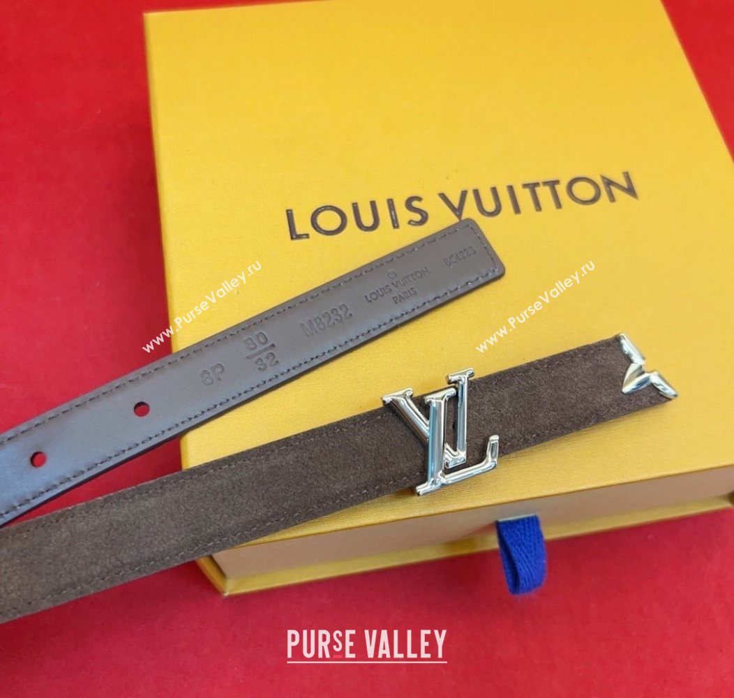 Louis Vuitton Pretty LV Belt 2cm in Suede and Leather Brown/Silver 2026 M8232 (99-260104016)